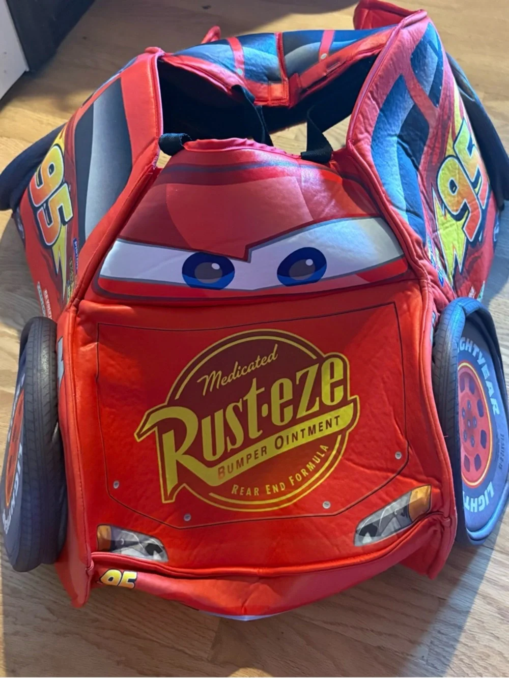 Disney Lightning McQueen Red and Yellow Plush Ride-On Costume Halloween 3D - Picture 2 of 4